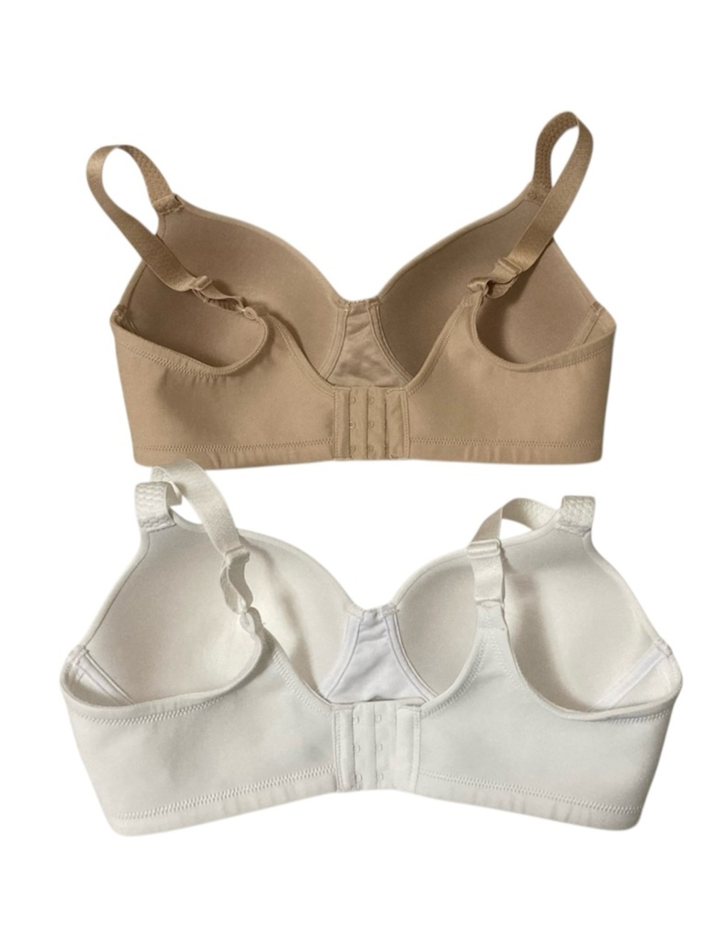 Set of 2 Vanity Fair Size 36C Tan/Beige and White Light Padded Wireless Bras - Picture 2 of 12
